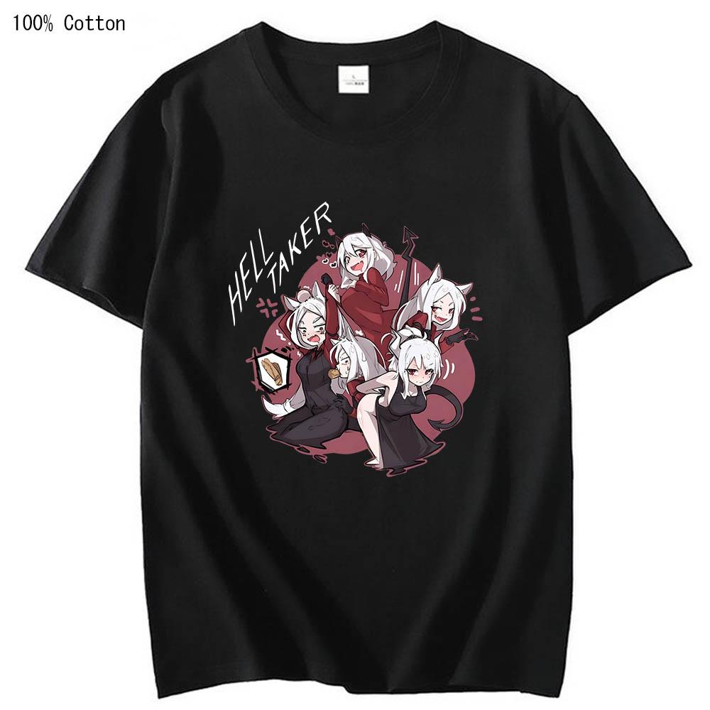 Helltaker Manga Anime T-shirt Casual Soft Short Sleeve Tshirt 100% Cotton Tee-shirt Fashion Pouplar Cute Comic Men/women Tshirts