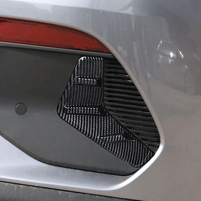 Car Styling Rear Fog Light Eyebrow Panel Decoration Cover Trim For BYD Yuan PLUS Carbon Fiber Color Exterior Accessories