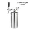 3.6L /5L Mini Keg Growler Kit, 0-60 PSI Co2 Regulator & Flow Control Beer Tap Dispenser,Carbonation Fresh Beer In This Summer