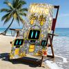 Custom Name Personalized Cosmic Bot Crew Print Beach Towel, for Trip Camping Beach Party Home Decor, Birthday Gift for Family & Friends