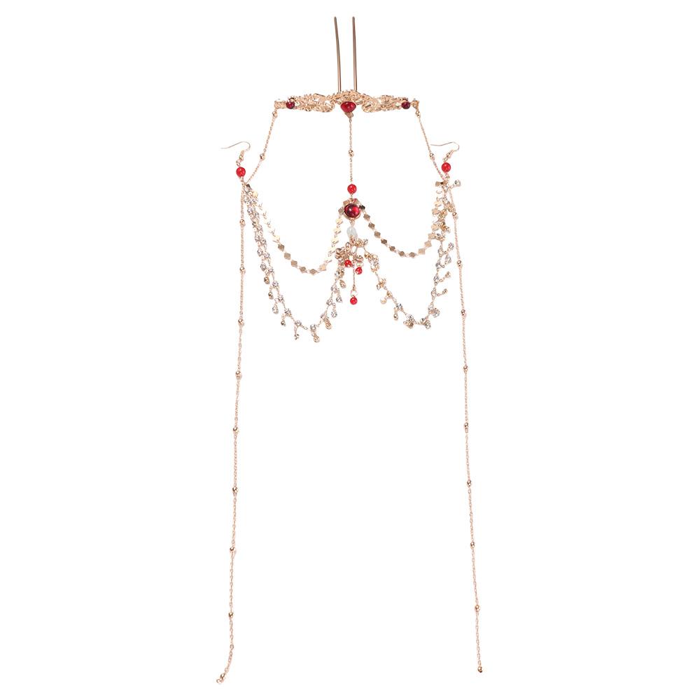 Элегантная цепочка на голову с кисточками и стразами, жемчужная тиара, цепочка на лоб, корона, реквизит для фотосъемки, свадебная повязка на голову, для девочек золотой