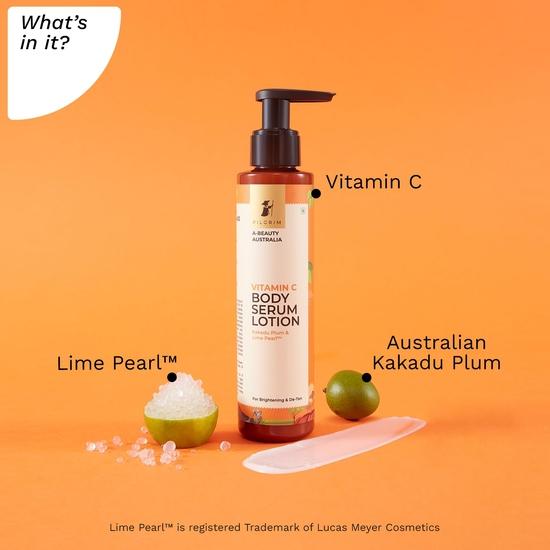 Pilgrim Australian Vitamin C Body Serum Lotion for Dry Skin with Kakadu Plum & Lime Pearl™ | Fades Dark Spots| For Women & Men| 150 Ml