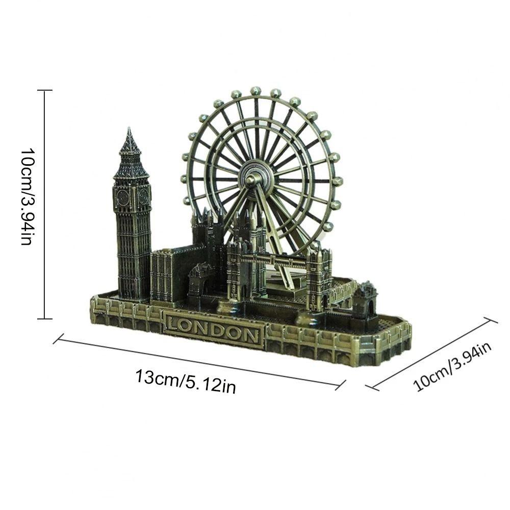 Metal London Eye Big Ben Tower Bridge Vintage Miniatures Statue Sculpture Paris Tourist Souvenirs
