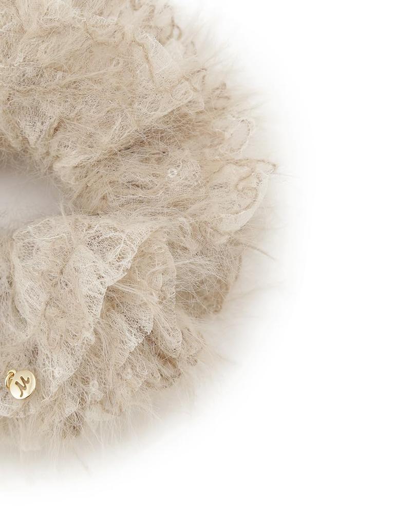 Mira Owen Feather Volume Scrunchie 09WGG255548 BEG Free Size Women's