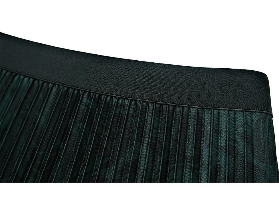 Tencel Printed High-Waist Pleated A-Line Mid-Length Skirt for Autumn/Winter 2023 (Style 8005)