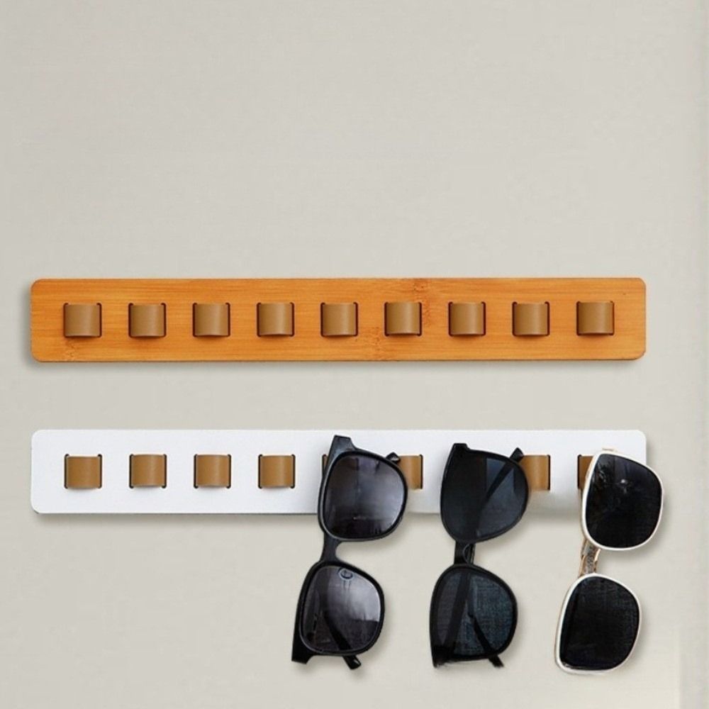 New Wooden Eyeglass Storage Rack Wall Mounted 9 Hooks Sunglasses Organizer Space Saving Multi-Purpose Eyeglass Holder for Office