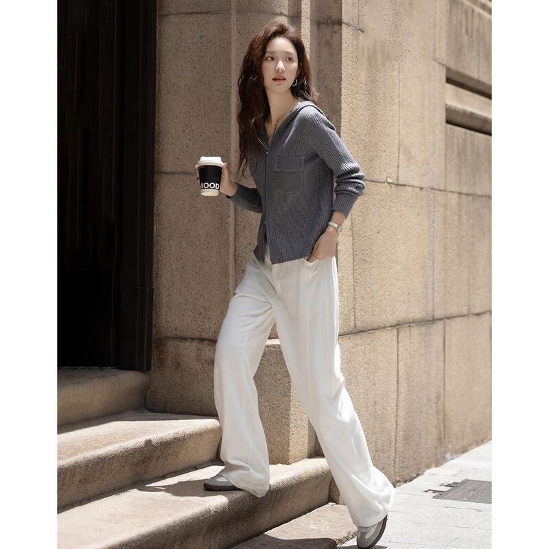 Demana Life Traveler Women's Retro Hooded Color-Block Knit Cardigan