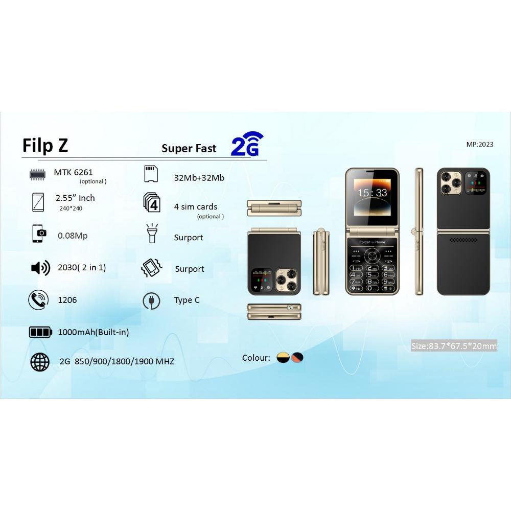 Flip Phone Mini Compact Female Phone Pocket Phone 4 Card 4 Standby Machine