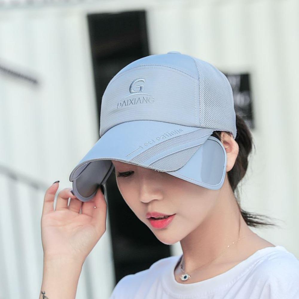 UV Protection Long Visor Baseball Cap Mesh Breathable Men's Sunshade Cap  Running