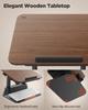 SAIJI Standing Laptop Stand for Stable Laptop Riser with Foldable Mouse 4 Height Adjustable Positions up to Improves MacBook Fits Inch Walnut Desks,