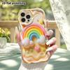 Phone Case: 2D Flat Design Suitable for iPhone 18 17 16 15 14 13 Pro Protective Case, Macaron Rainbow, Perfect Christmas and Halloween Holiday Gift
