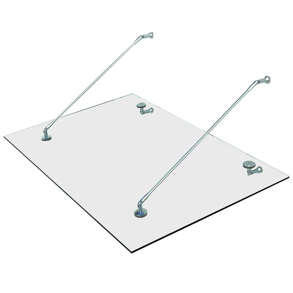 Copertină Copertină Sticlă Ușă Copertină, Sticlă Securizată Oțel Inoxidabil 304 Sticlă Transparentă 150 x 90 cm