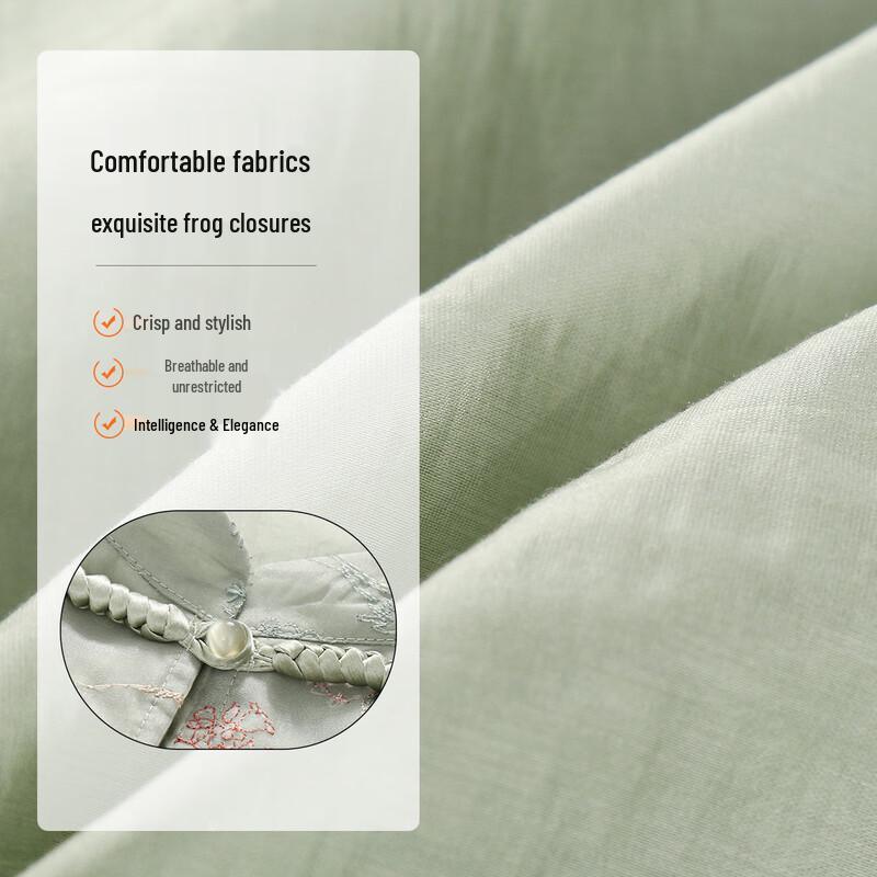 Damen-Hemd im chinesischen Stil mit Stickerei und Sieben-Viertel-Ärmeln