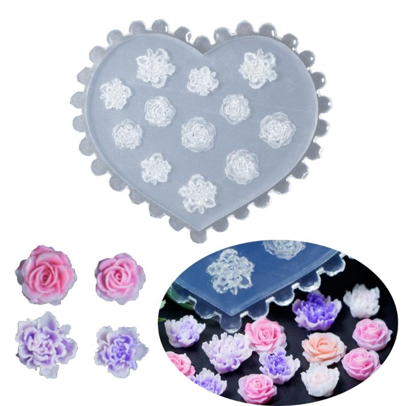Stampo in Silicone per Nail Art Fiori 3D Stampi per Creazione Unghie Stencil per Unghie Goffrati Stampo per Scultura Decorazioni per Manicuristi