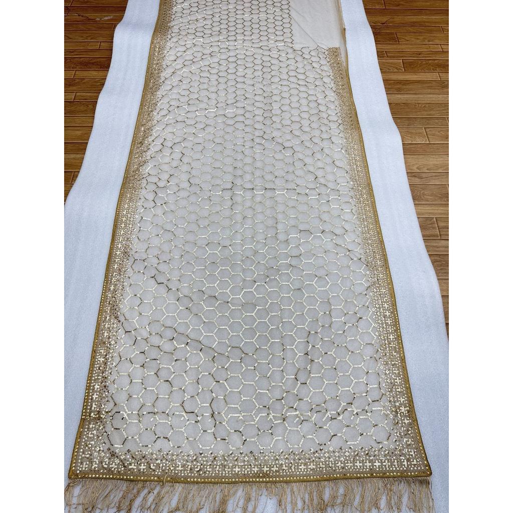 Hochwertiger Saree mit Schmetterlingsnetz-Stickerei