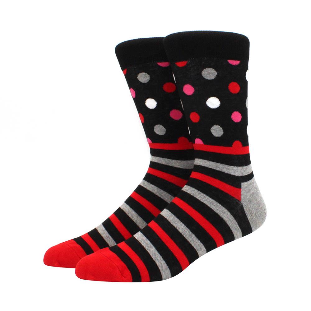 High quality geometric pattern men's socks irregular polka dot casual calf socks