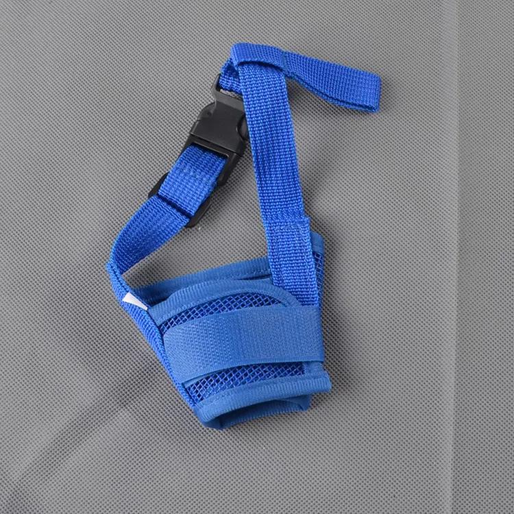 

Dog Muzzle For Small Large Dogs Adjustable Mesh Breathable Pet Mouth Muzzle For Dogs polyester Straps Dog Accessories S синій