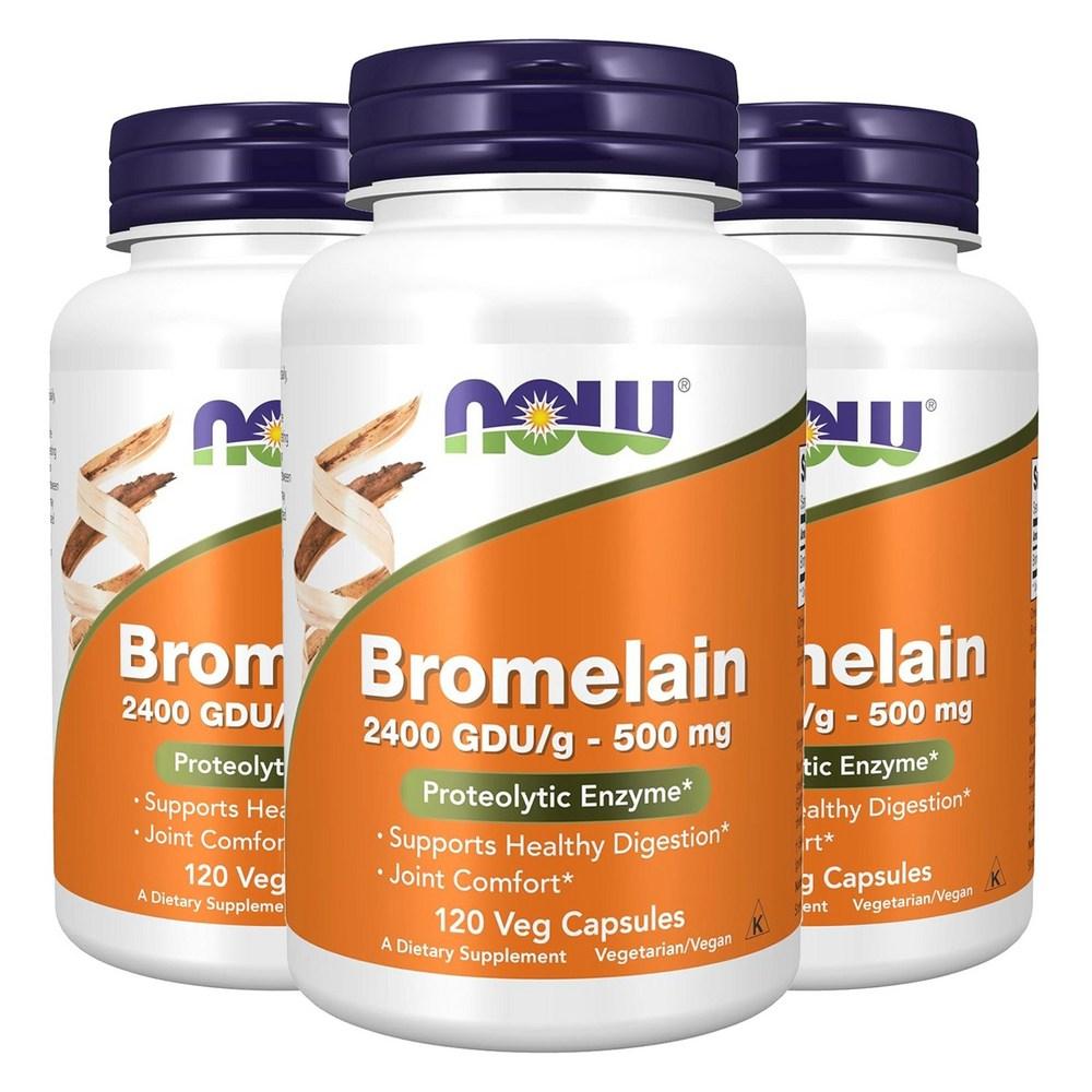 Now Foods Bromelain 2400 GDU/g-500mg Veg Capsules 120 Tablets 3 pcs
