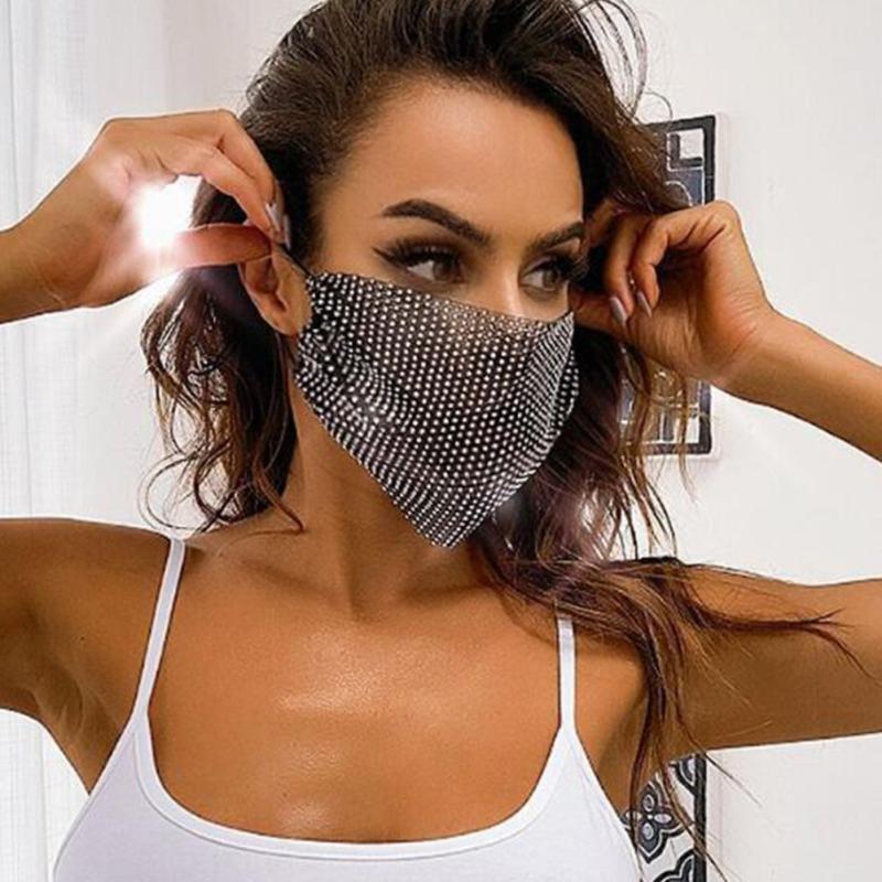 

Rhinestone Cloth Mask Fashion Sexy Bling Diamond Funny Mask Party Show Costume