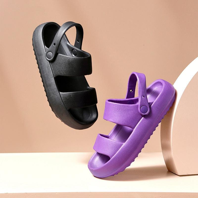Fashion Smile Pop Summer Women Home Slippers With Snaps Outdoor Breathable Casual Sandals Women Non-slip Platform Beach Shoes Women