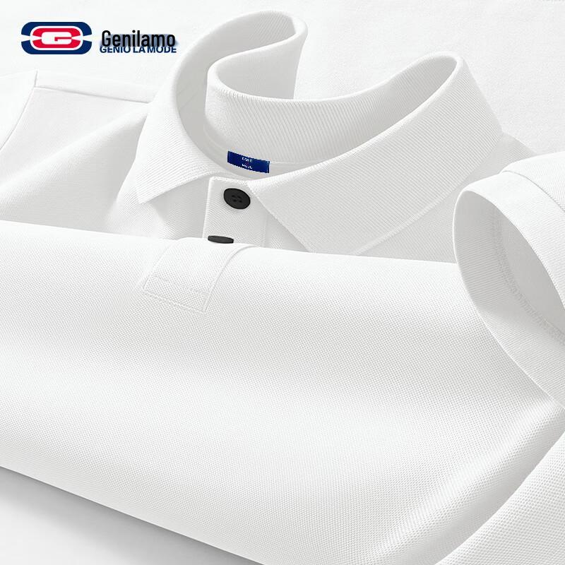 GENIOLAMODE Men s Solid Casual Short Sleeve Polo Shirt 3XL