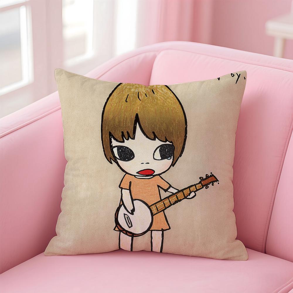 artist cute YYoshitomo NNara Cushion Cover Pillow Case Soft Friendly Fabric  Concealed Zipper