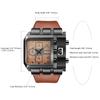 Square Stylish Sports Watch with Leather Perfect Gift for Him or Fashion Accessory Men's Watch, Strap, Waterproof, Casual, Business, Brown, Her,