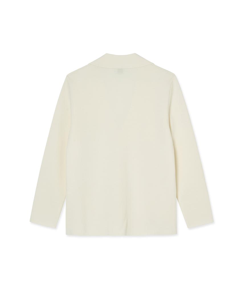 IOLO Merino Wool Milano Knit Blazer_Ivory