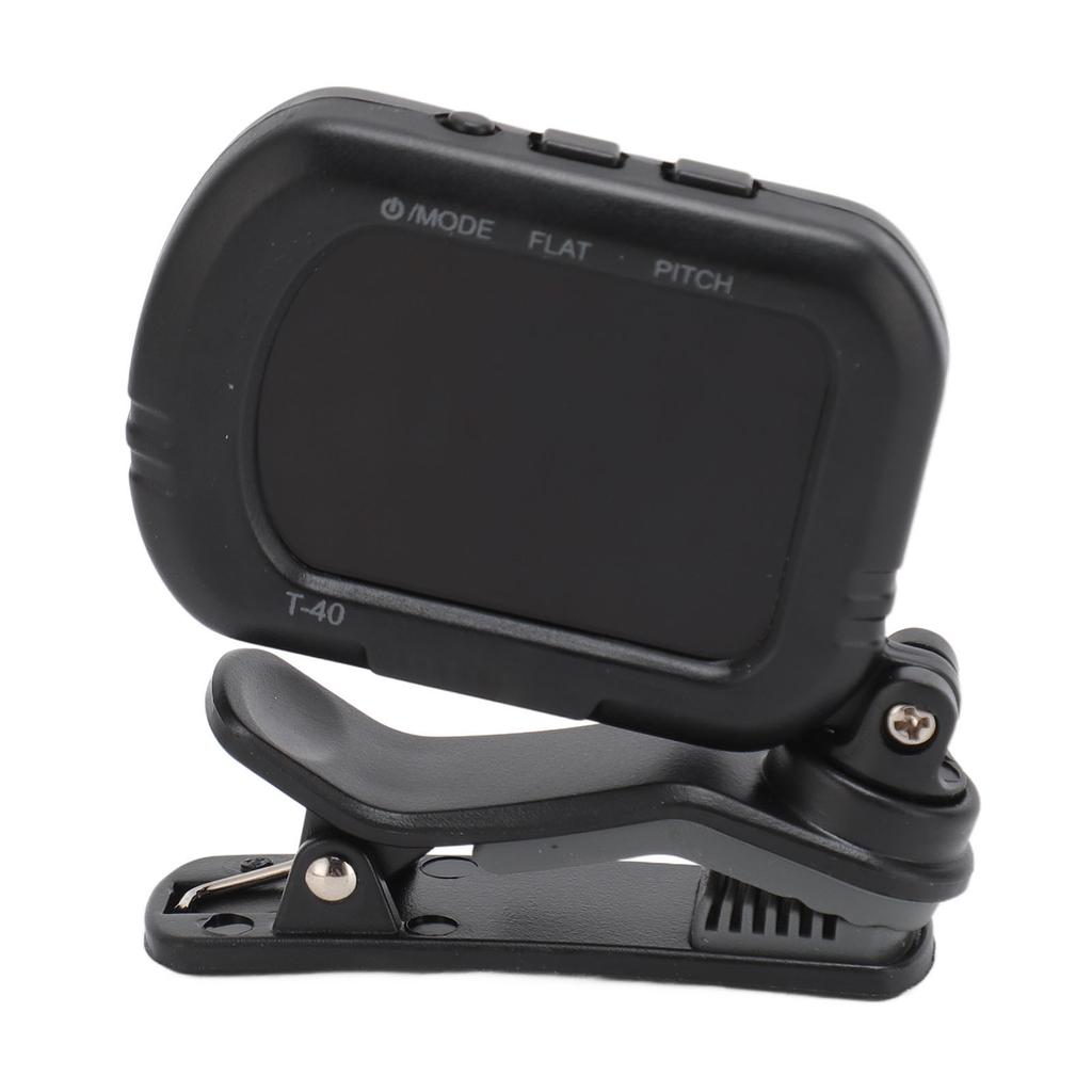 Clip On Guitar Tuner Black LCD Display A0 27.5Hz to C8 4186Hz Quick Response Violin Tuner for Bass U