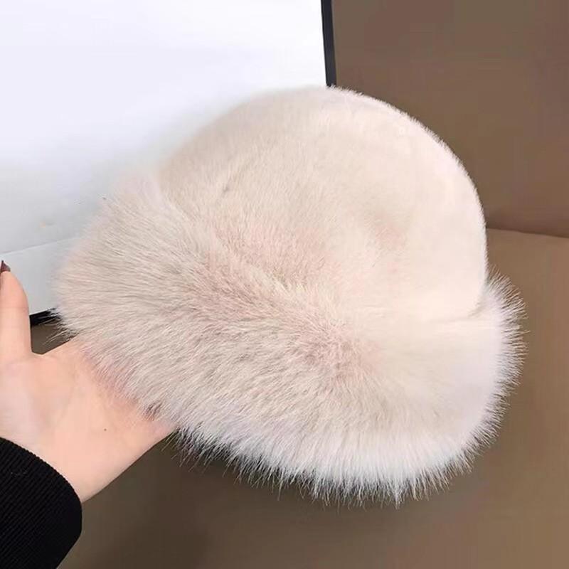Warm Plush Hat Velvet Basin Hat Women Mongolian Northeast Hat Women Autumn and Winter Hat Korean Style Wool Hat Round Hat