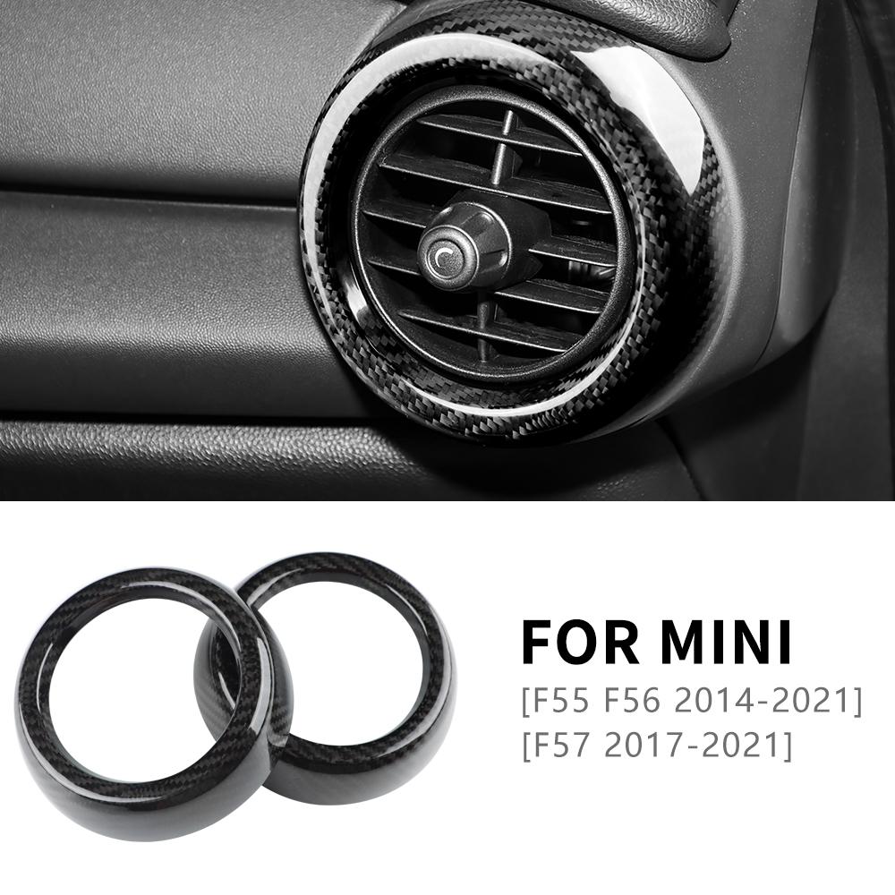 

For Mini Cooper F55 F56 F57 2017-2021 Car Dashboard Side Vent Ring Air Outlet Cover Real Carbon Fiber Accessories Sticker Decal for f57