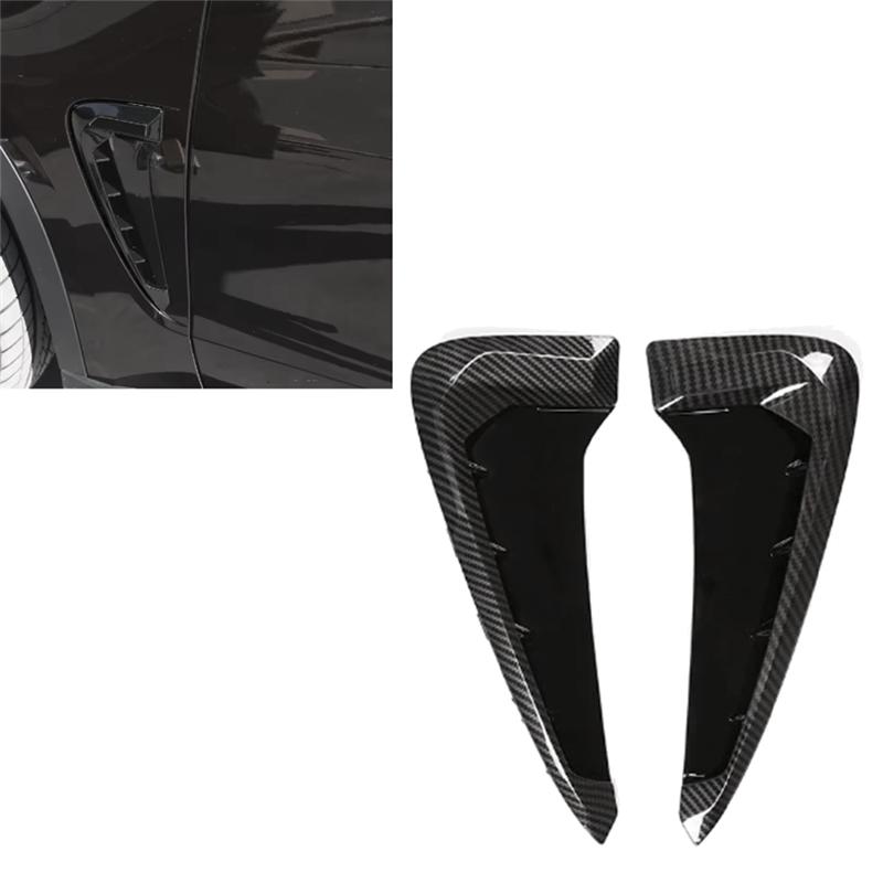 A16P-Car Front Fender Side Air Vent Cover Side Fender Vent Trim Sticker For BMW X5 2014-2018