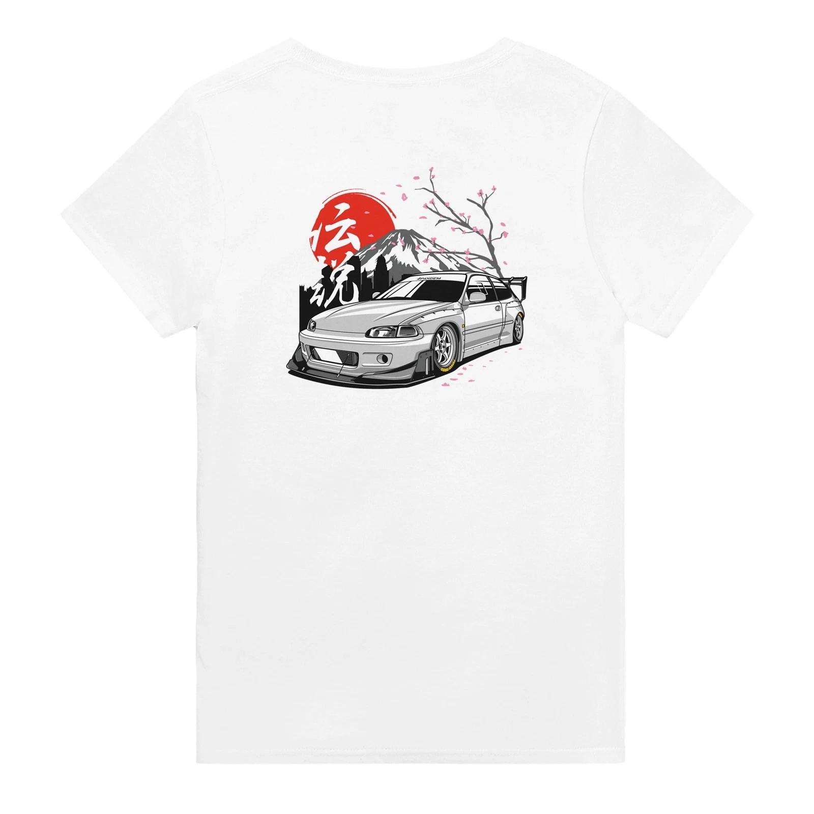 JDM Cherry Blossom Heavyweight Cotton Crewneck T-Shirt for Everyday Casual Wear S