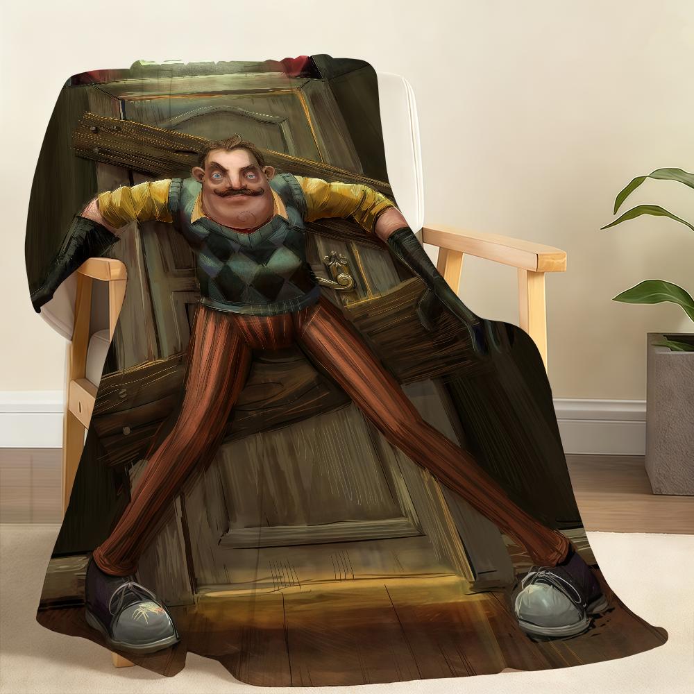 

Горячая игра H HELLO N NEIGHBOR S Плед Мягкий плед для дома спальни кровати дивана пикника путешествия офиса Покрывало плед Подарок 75x90cm