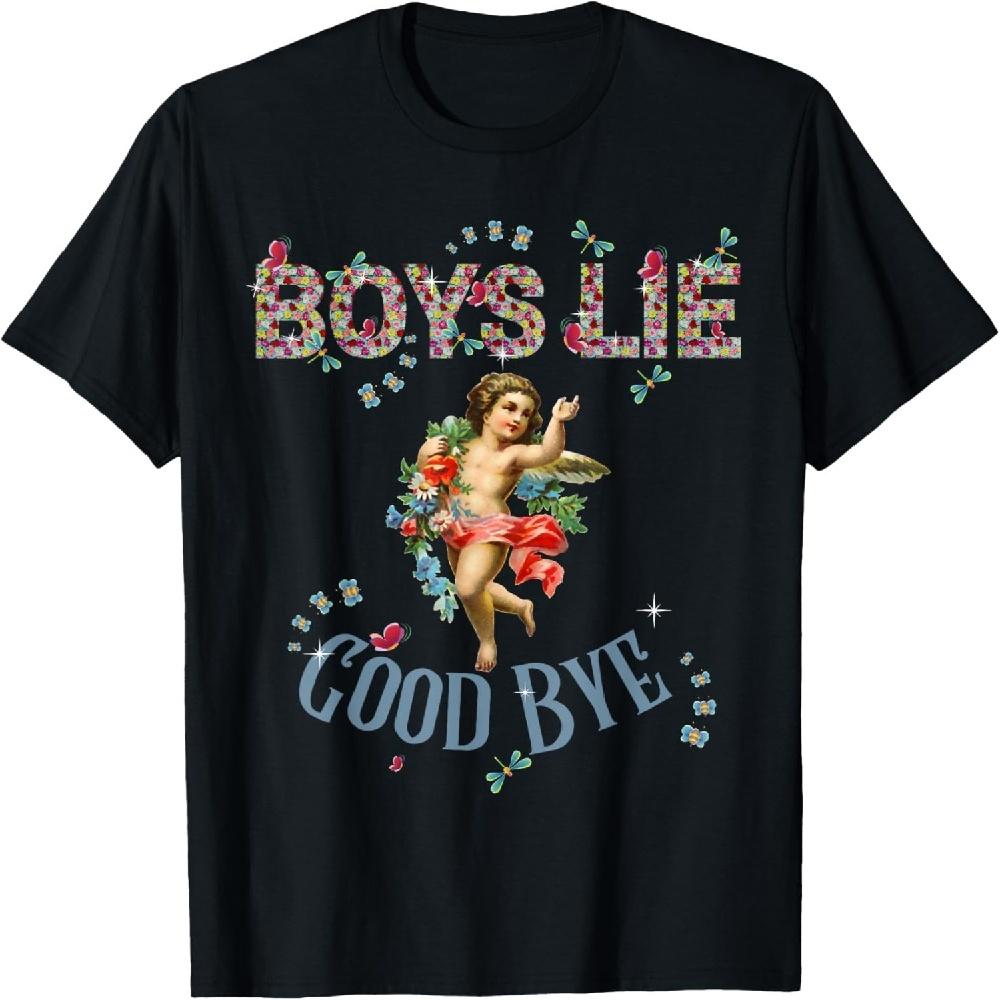 

Boys Lie T-Shirt - Black - Small - Short Sleeve - Classic Fit - Floral Pattern - Vintage Design XXXXXL чорний