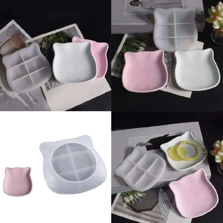 Cats Shaped Resin Tray Moulds for Epoxy Resin, Jewelry Tray, Candle Holder, Plaster SIlicone Moulds for Home Decoration