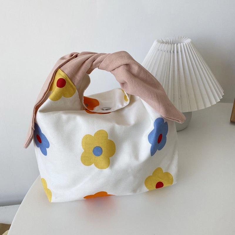 Lunchtasche Baumwolle Bento-Tasche Picknick-Tragetasche Niedlich Öko Kleine Handtasche Tragbar Hasenohren Lebensmittelaufbewahrungsbeutel Für Frauen Kinder