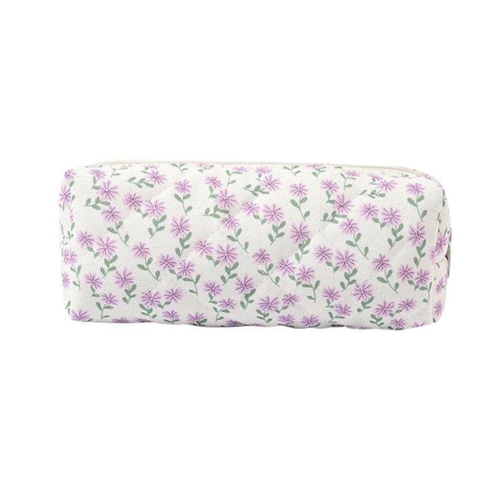 Zipper Aesthetic Cosmetic Organizer Floral Printed Skincare Clutch Toiletry Bag  Travel Storage