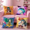 Anime Game U-Urusei Yatsura Cushion Cover Soft Short Plush Double-Sided Printing Home Decor Machine Washable Pillow Case Gift