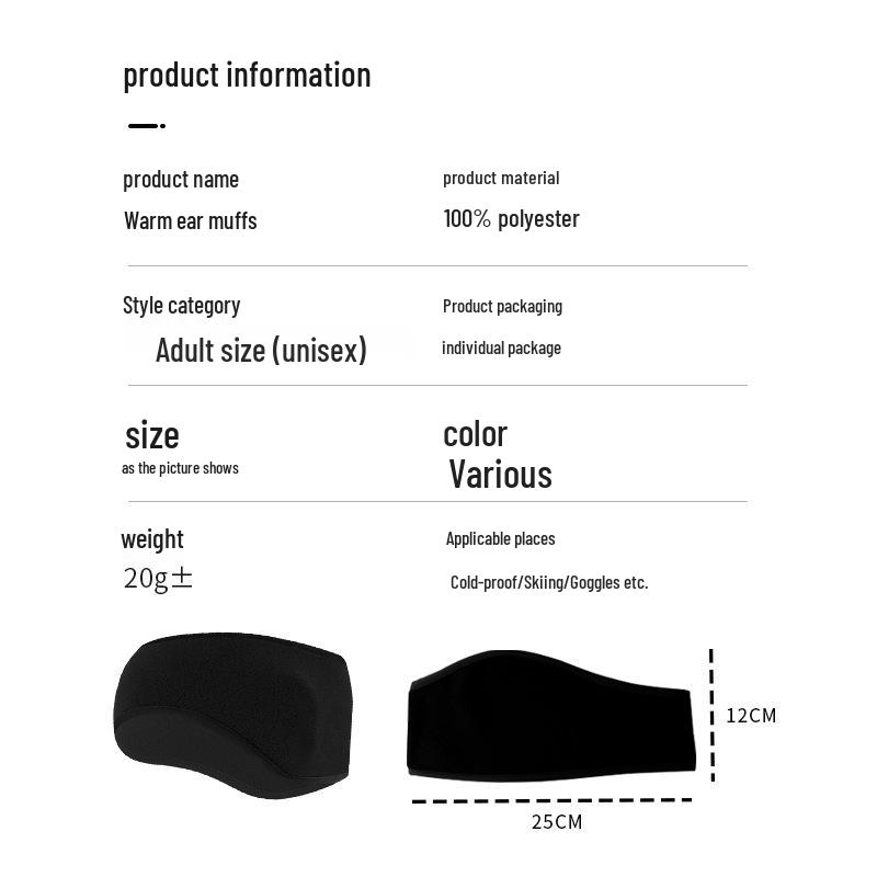 Faltbares Fleece-Ski-Stirnband für Ohren- und Stirnschutz