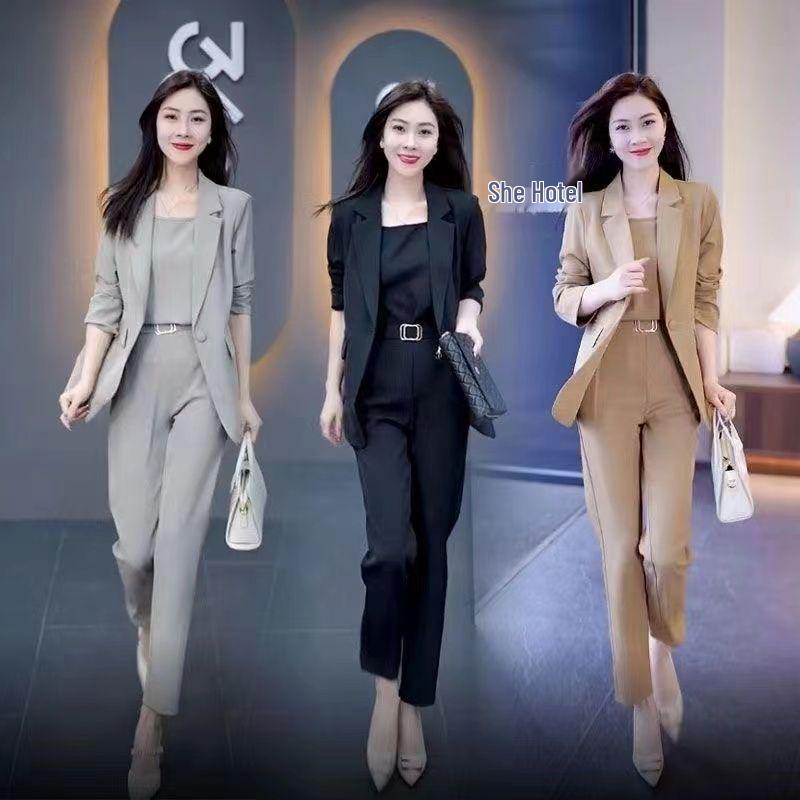 Women's Trendy Two-Piece Suit: Spring/Autumn Slimming & Stylish Professional Wear