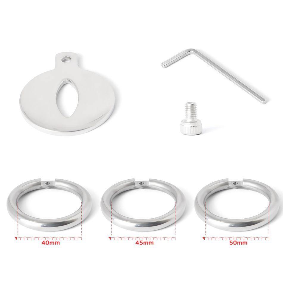 Super Small Male Stainless Steel Cage with Screws Ring Lock Chastity Cage Belt