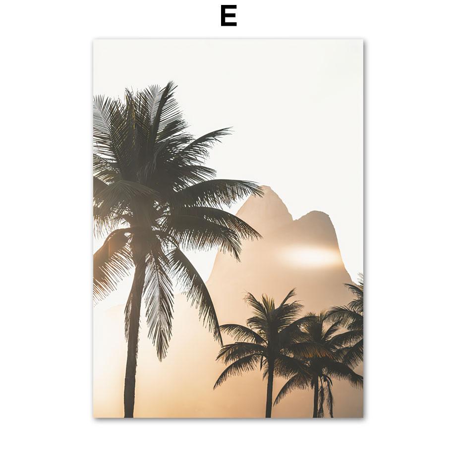 Taj Mahal Sunset Beach Swing Waves Palm Leaf Quotes Posters Prints Canvas Painting Nordic Wall Art Pictures Living Room Decor