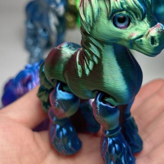 3D Printed Horse Figurine Movable Joints Pony Figure Articulated Animal Model Fidget Toy Home Office Desktop Decoration Ornament