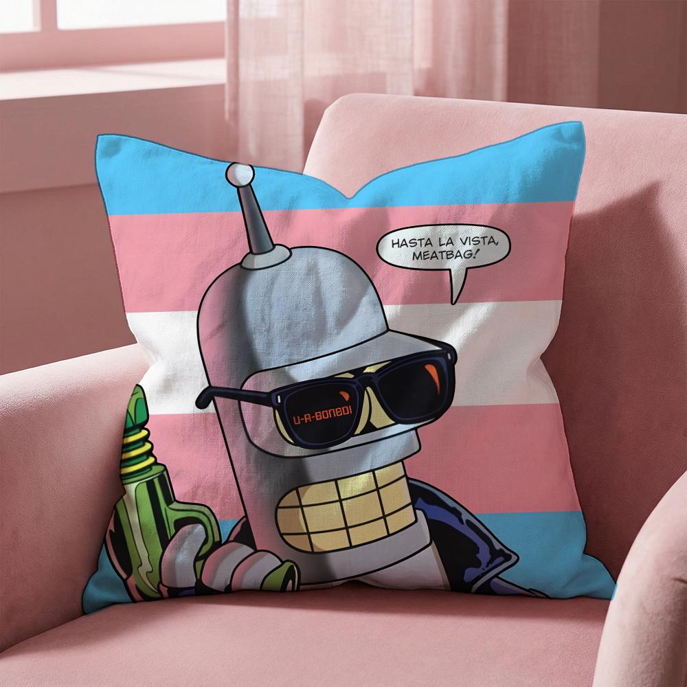 T-The Simpsons CARTOON Cushion Cover Multi-Scene Pillow Cover for Home & Car - Reversible, Soft & Durable for Daily Use