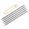 5Pcs Knitting Needle 1.2mm-5mm Dia 6" (15cm) Length Stainless Steel Double Pointed Sweater Stitching Needles w Stitch Holder