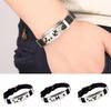 Herren-Horoskop-Armband aus Edelstahl mit Silikon-Armband und Verschluss