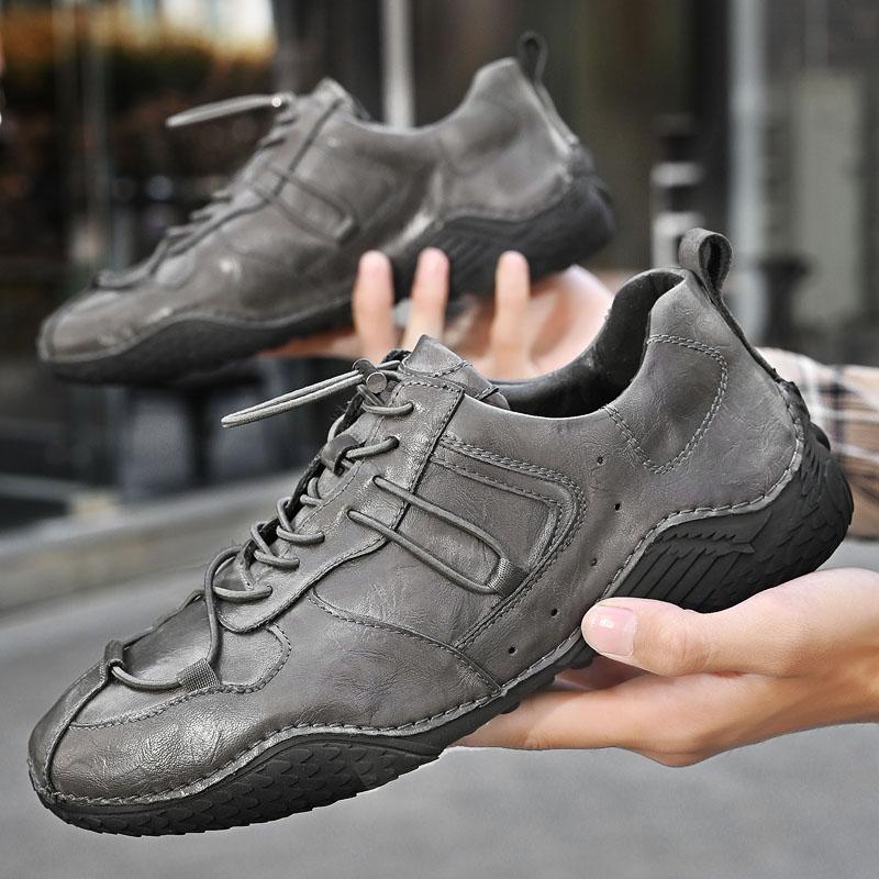 Fashion Shoes Men Leather High Quality Handmade Leather Shoes Men Lace Up Work Comfortable Casual Shoes Loafers Men Zapato De Hombre