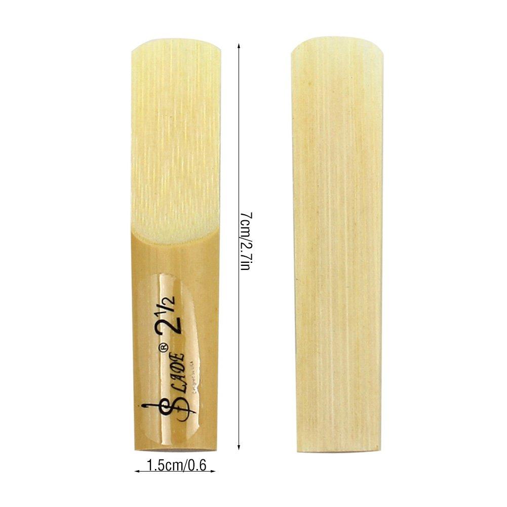 Yosoo LADE 10pcs bB Saxophone Reeds, 2.5cm, Reed, AltoTenor Saxophone, B-flat Alto Saxophone Reeds, Replacement Parts, Accessories, Bamboo, with