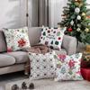 Christmas-Themed Floral & Gift Print Pillowcasesuitable For Sofa Car Bedroom Decorative Cushion Cover Pillow Cover
